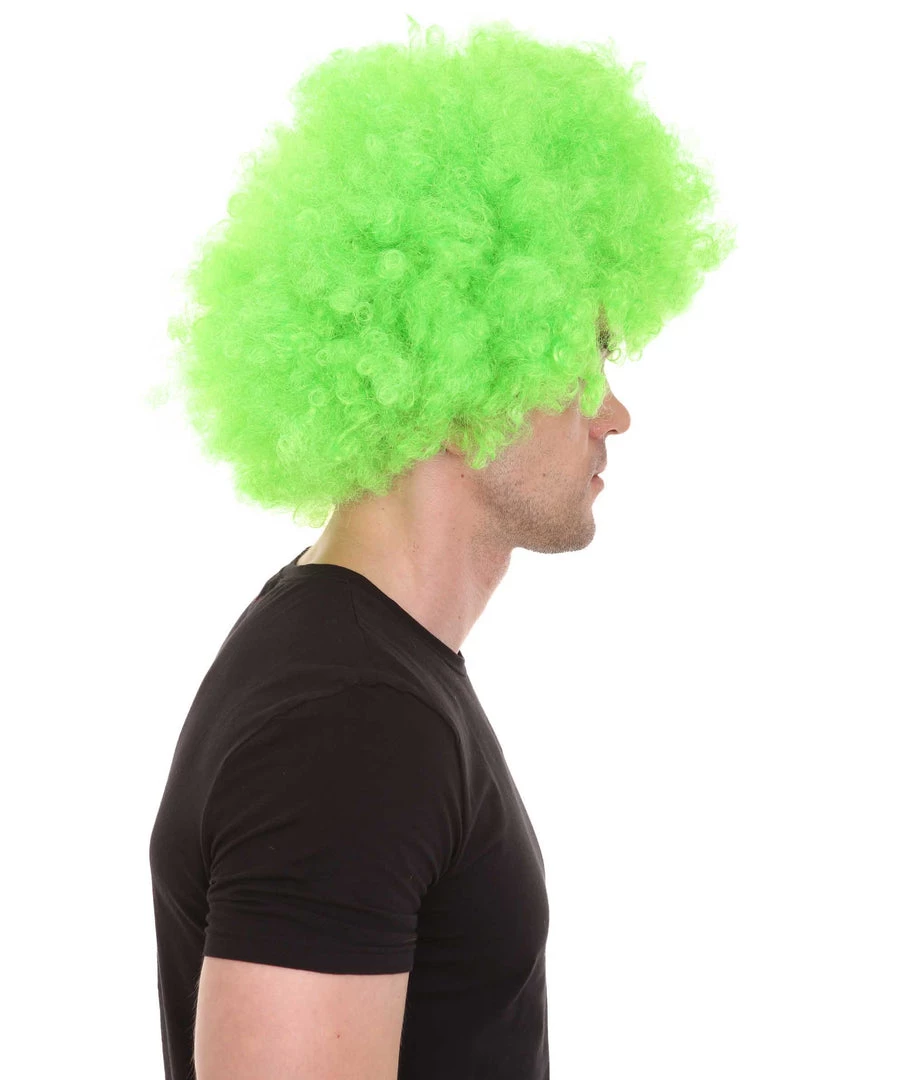 HPO Kids Super Afro Wig | Green Jumbo Cosplay Halloween Wig | Premium Breathable Capless Cap