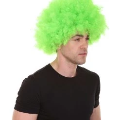 HPO Kids Super Afro Wig | Green Jumbo Cosplay Halloween Wig | Premium Breathable Capless Cap