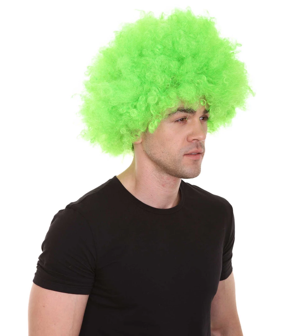 HPO Kids Super Afro Wig | Green Jumbo Cosplay Halloween Wig | Premium Breathable Capless Cap