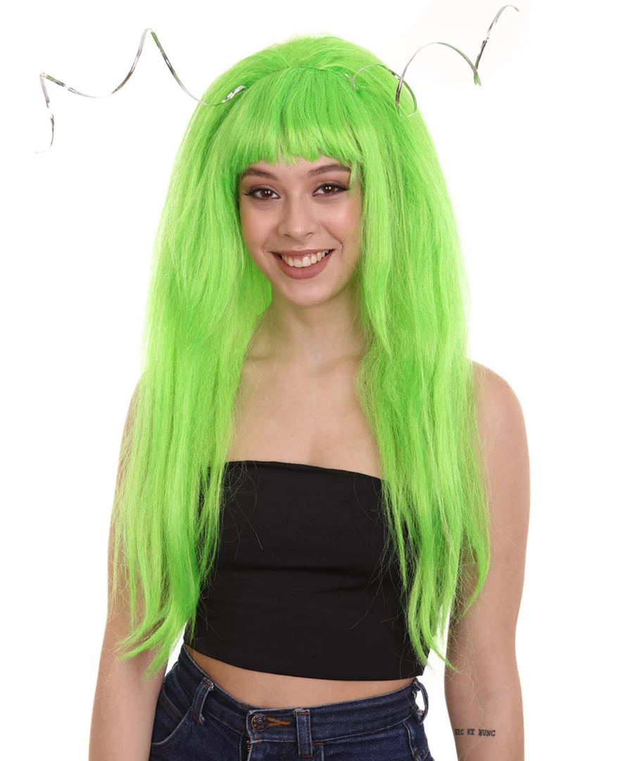 HPO Womens Clown Girl Green Wig With Headpiece | Character Cosplay Halloween Wig | Premium Breathable Capless Cap Women's