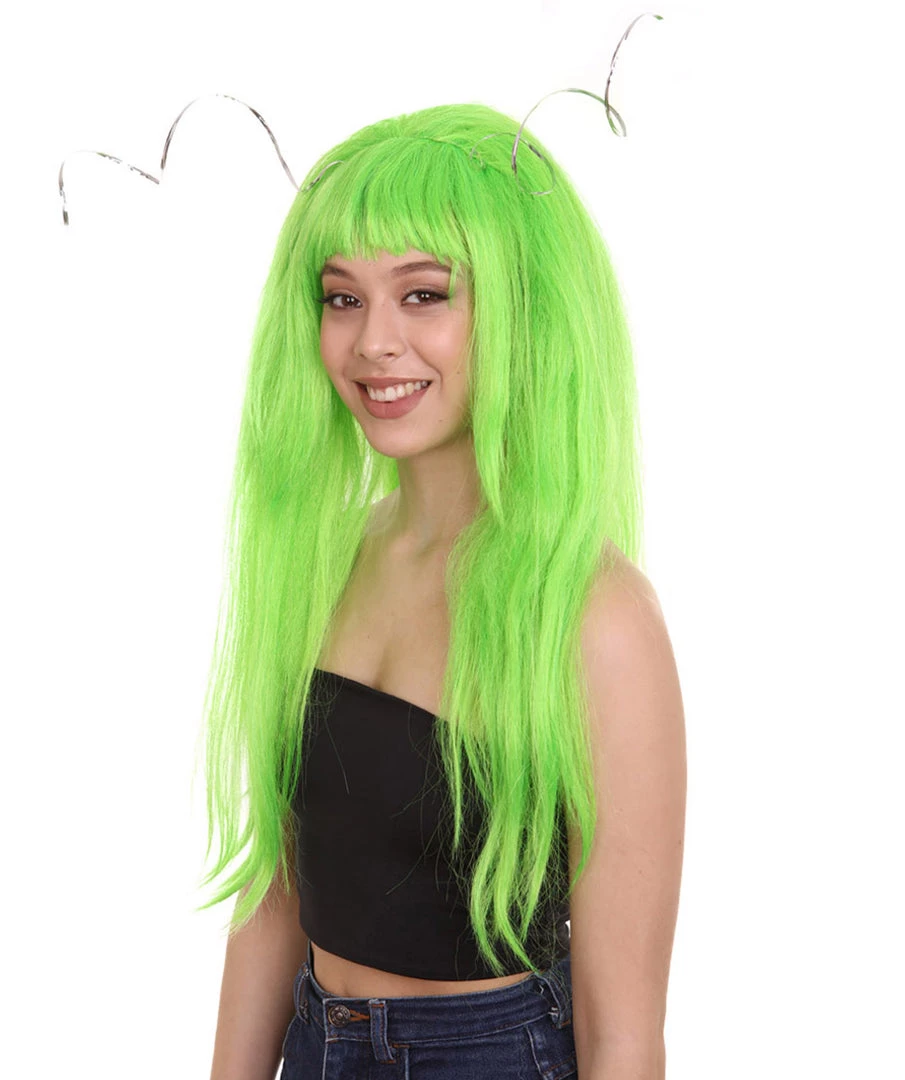 HPO Womens Clown Girl Green Wig With Headpiece | Character Cosplay Halloween Wig | Premium Breathable Capless Cap Women's