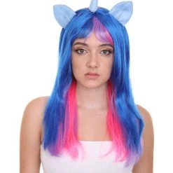 HPO Unicorn Horn And Ears Womens Wig | Sexy Cosplay Party Halloween Wig | Premium Breathable Capless Cap