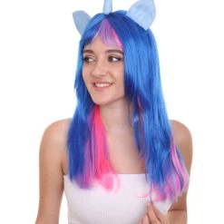 HPO Unicorn Horn And Ears Womens Wig | Sexy Cosplay Party Halloween Wig | Premium Breathable Capless Cap