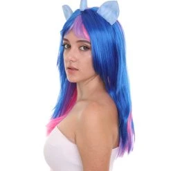 HPO Unicorn Horn And Ears Womens Wig | Sexy Cosplay Party Halloween Wig | Premium Breathable Capless Cap