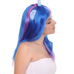 HPO Unicorn Horn And Ears Womens Wig | Sexy Cosplay Party Halloween Wig | Premium Breathable Capless Cap