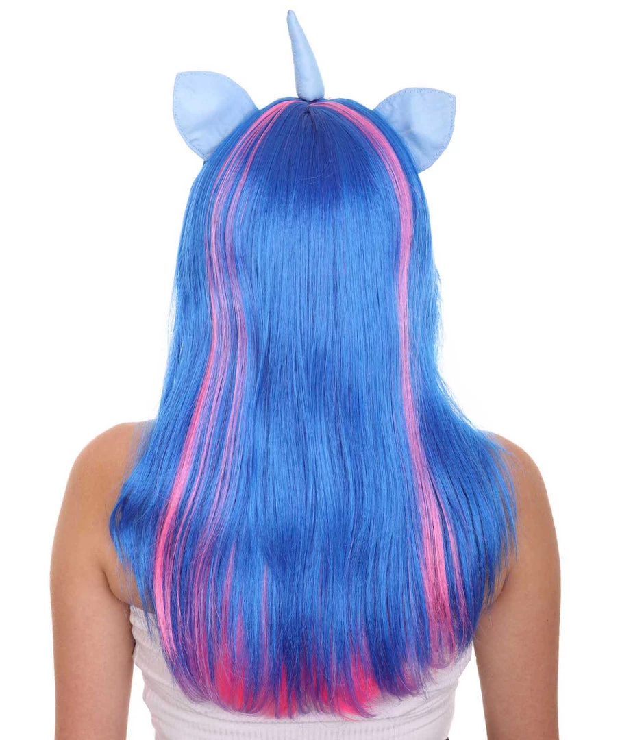 HPO Unicorn Horn And Ears Womens Wig | Sexy Cosplay Party Halloween Wig | Premium Breathable Capless Cap