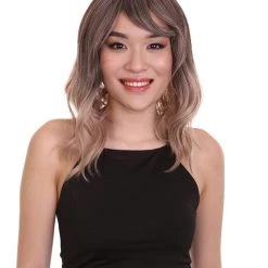 HPO Adults Women Shoulder Length Wavy Wigs | Multicolor Options Cosplay Wigs | Premium Breathable Capless Cap
