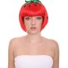 HPO Strawberry Womens Wig | Fruit Party Ready Fancy Cosplay Halloween Wig | Premium Breathable Capless Cap