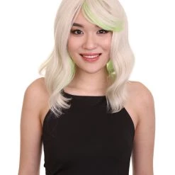 HPO Adults Women Shoulder Length Wavy Wigs | Multicolor Options Cosplay Wigs | Premium Breathable Capless Cap