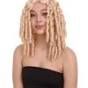 HPO Film Star Long Spiral Curls Womens Wig | Blonde Fancy Character Cosplay Halloween Wig | Premium Breathable Capless Cap