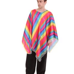 HPO Adult Men's Mexican Serape Poncho International Costume | Patriotic Cosplay Costume