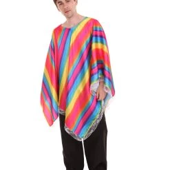HPO Adult Men's Mexican Serape Poncho International Costume | Patriotic Cosplay Costume