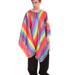 HPO Adult Men's Mexican Serape Poncho International Costume | Patriotic Cosplay Costume