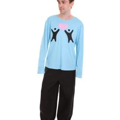 HPO Adult Men's Valentine's Day Falling In Love Long Sleeve Costumes | Lt. Blue Cosplay Costume