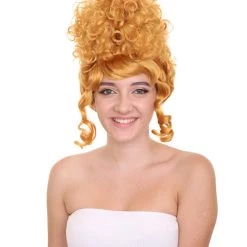 HPO Women's Womens French Renaisance Marie Antoinette Wig | Brown Historical Wigs | Premium Breathable Capless Cap