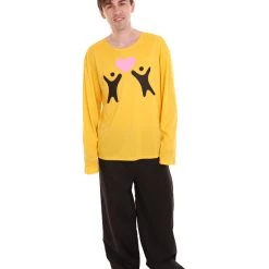 HPO Adult Men's Valentine's Day Falling In Love Long Sleeve Costumes | Yellow Cosplay Costume