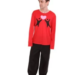 HPO Adult Men's Valentine's Day Falling In Love Red Long Sleeve Costumes | Red Cosplay Costume