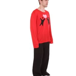 HPO Adult Men's Valentine's Day Falling In Love Red Long Sleeve Costumes | Red Cosplay Costume