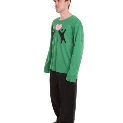HPO Adult Men's Valentine's Day Falling In Love Long Sleeve Costumes | Dk. Green Cosplay Costume