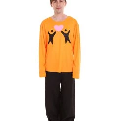 HPO Adult Men's Valentine's Day Falling In Love Long Sleeve Costumes | Orange Cosplay Costume