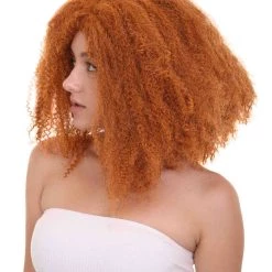 HPO Orange Witch Womens Wig | Horror Ghostly Cosplay Halloween Wig | Premium Breathable Capless Cap Women's