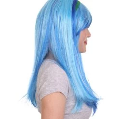 HPO Cosplay Monster Womens Wig | Neon Sky Blue Cosplay Halloween Wig | Premium Breathable Capless Cap
