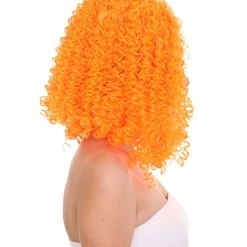 HPO Womens Animation Orange Curly Wig | Orange TV/Movie Wigs | Premium Breathable Capless Cap Women's