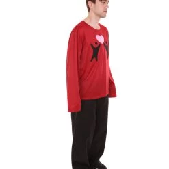HPO Adult Men's Valentine's Day Falling In Love Wine Red Long Sleeve Costumes | Red Cosplay Costume
