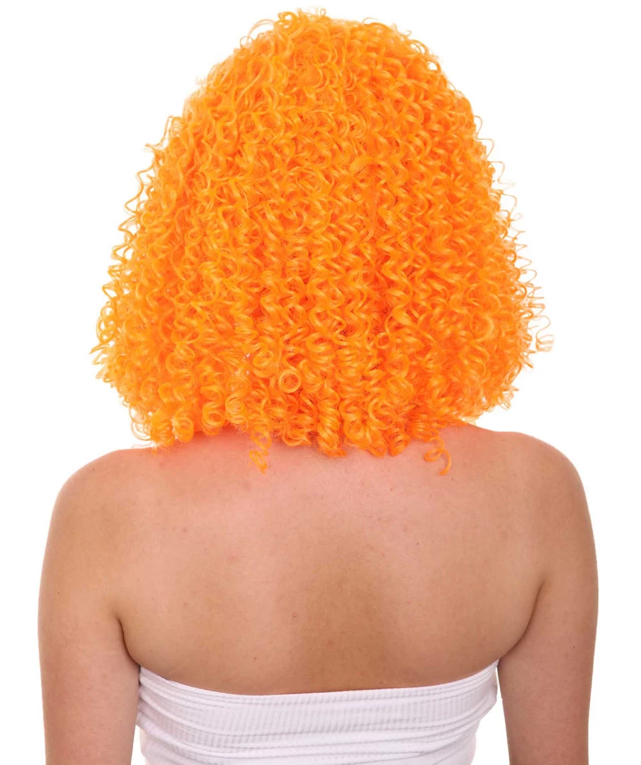 HPO Womens Animation Orange Curly Wig | Orange TV/Movie Wigs | Premium Breathable Capless Cap Women's