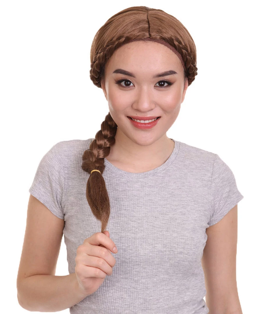 HPO Renaissance Braid Womens Wig | Traditional Colonial Cosplay Wig | Premium Breathable Capless Cap Women's