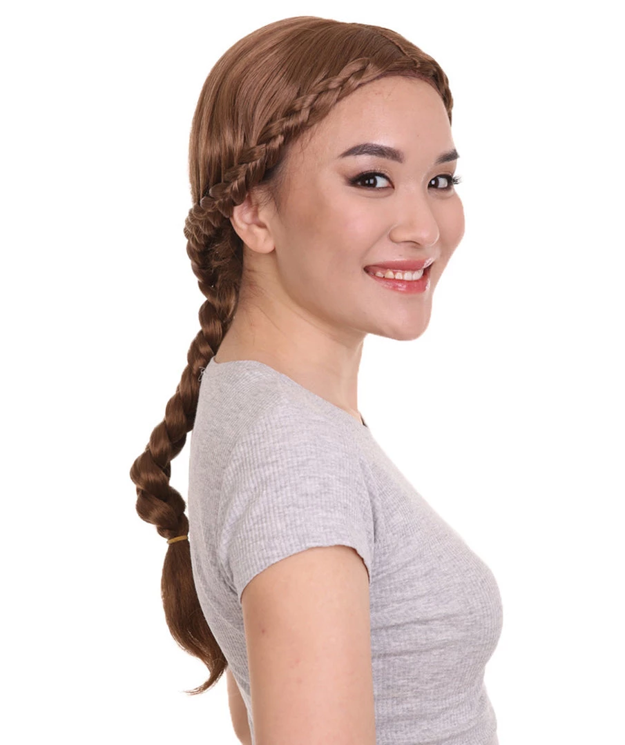 HPO Renaissance Braid Womens Wig | Traditional Colonial Cosplay Wig | Premium Breathable Capless Cap Women's