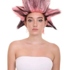 HPO Womens Musical Wigs | Pink & Black Animal Wigs | Premium Breathable Capless Cap Women's