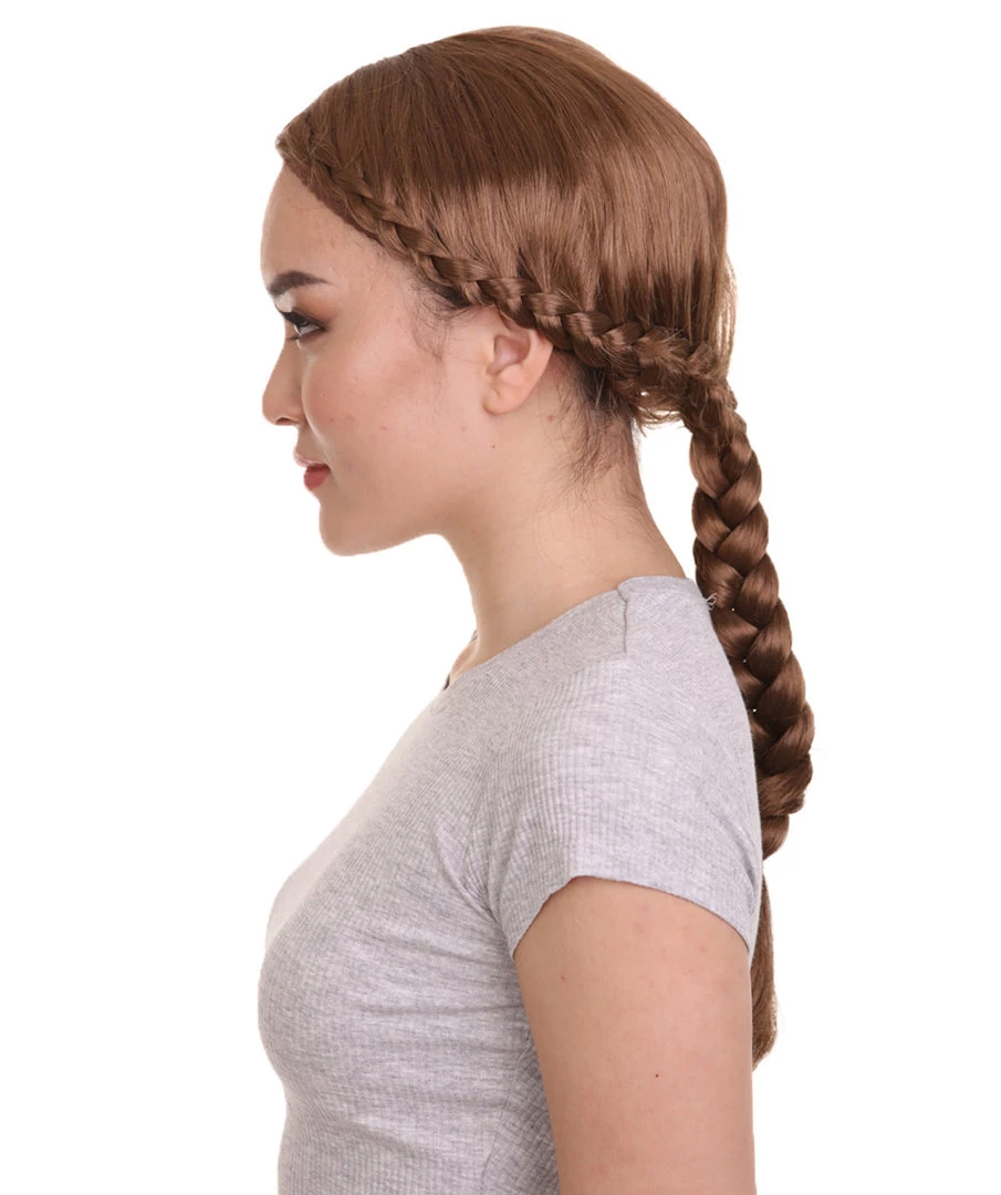 HPO Renaissance Braid Womens Wig | Traditional Colonial Cosplay Wig | Premium Breathable Capless Cap Women's