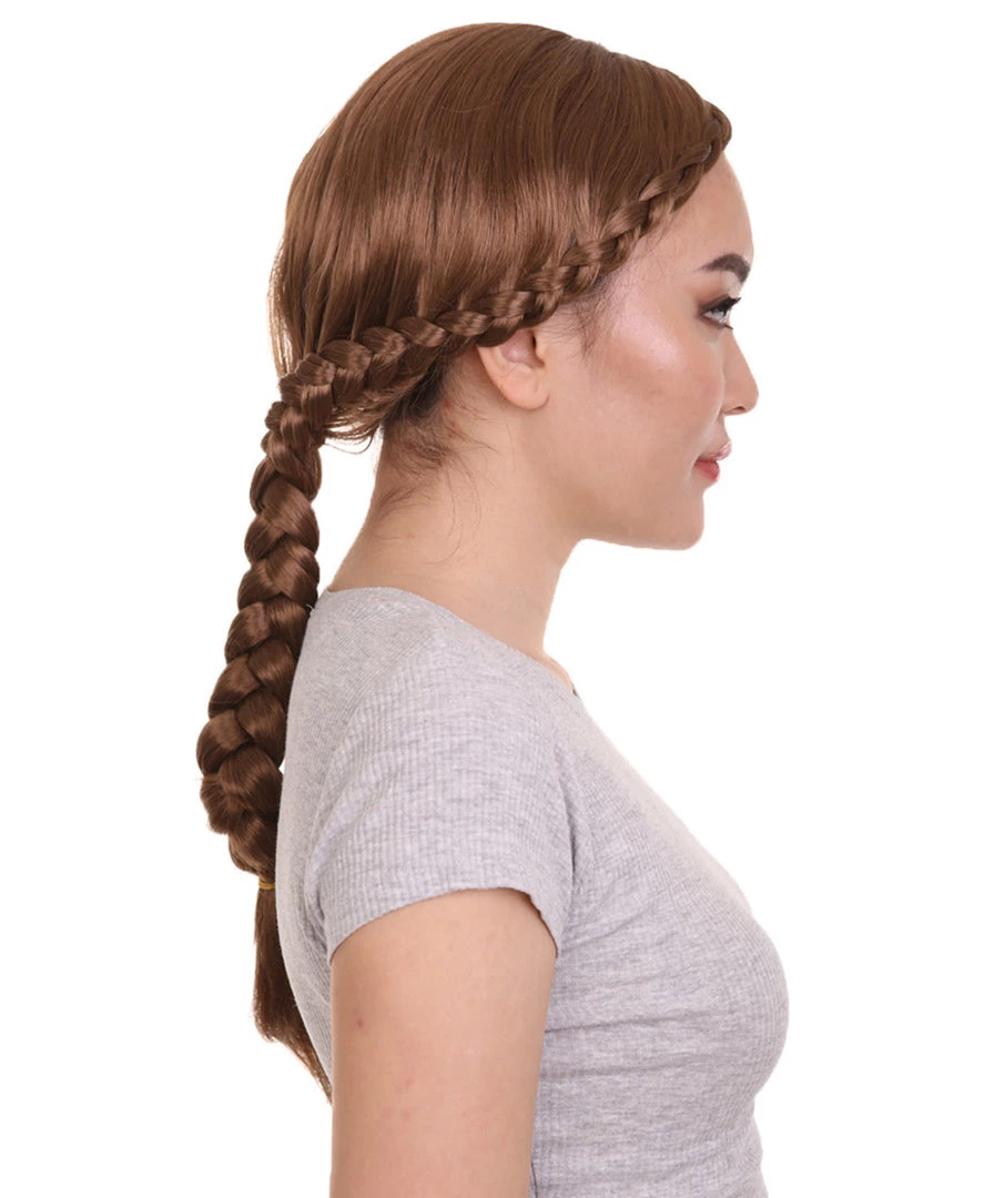 HPO Renaissance Braid Womens Wig | Traditional Colonial Cosplay Wig | Premium Breathable Capless Cap Women's