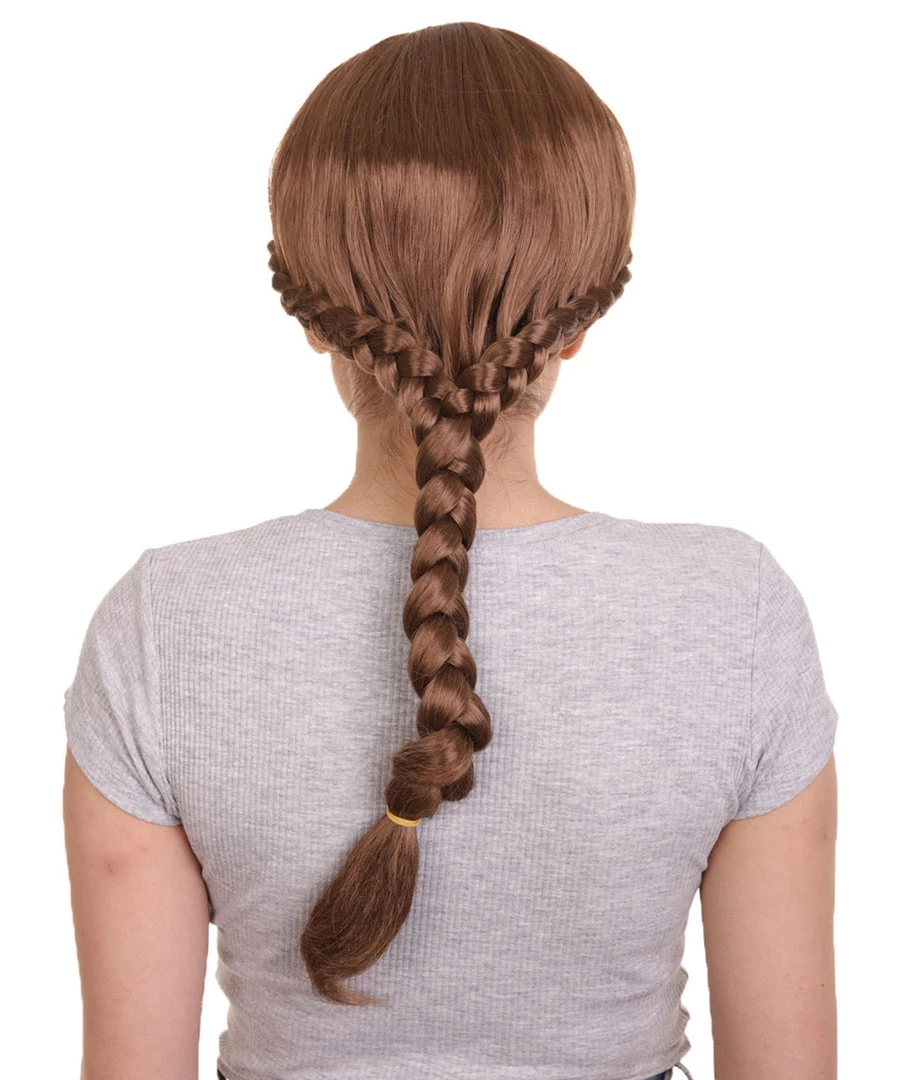 HPO Renaissance Braid Womens Wig | Traditional Colonial Cosplay Wig | Premium Breathable Capless Cap Women's