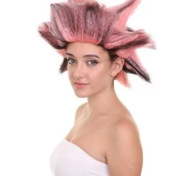 HPO Womens Musical Wigs | Pink & Black Animal Wigs | Premium Breathable Capless Cap Women's