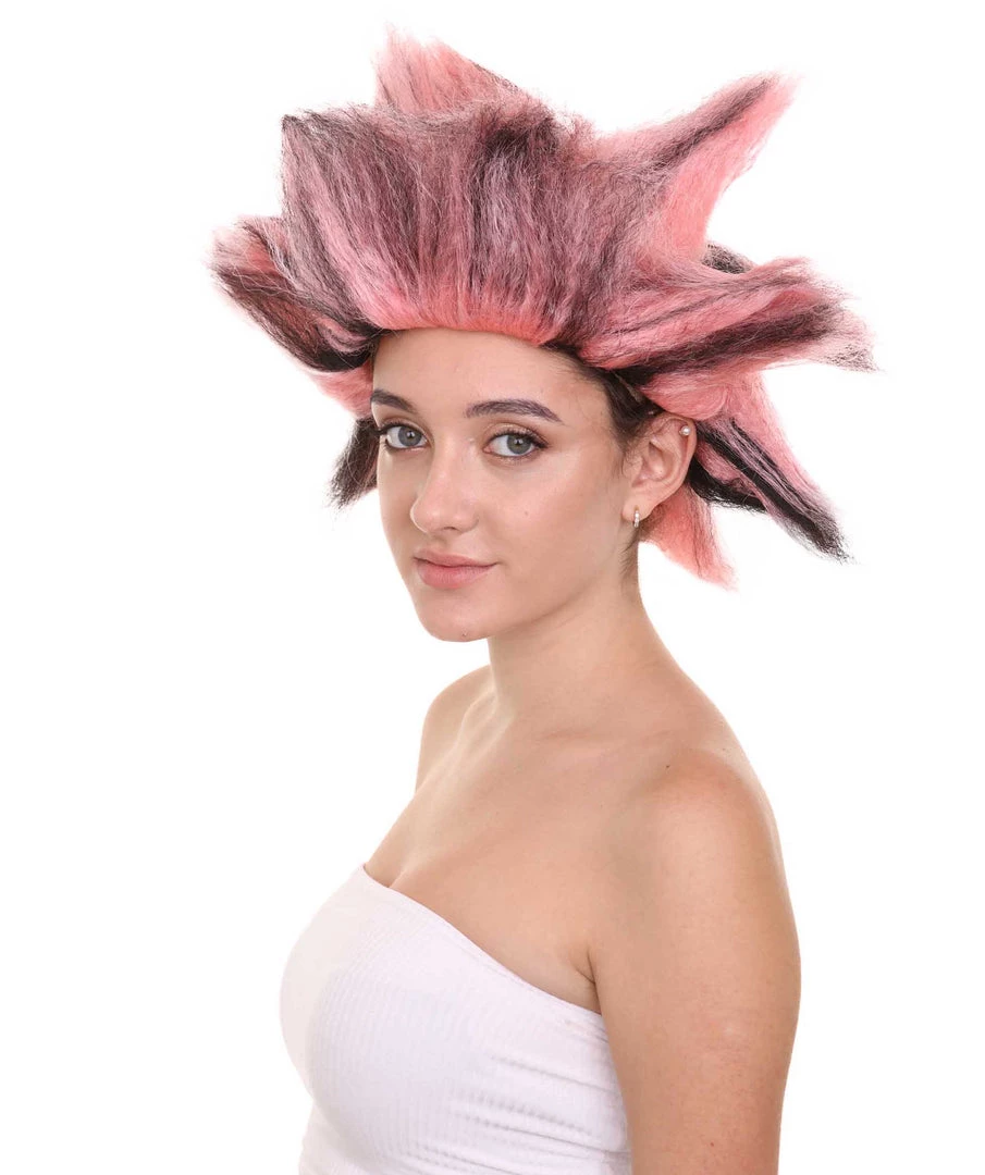 HPO Womens Musical Wigs | Pink & Black Animal Wigs | Premium Breathable Capless Cap Women's