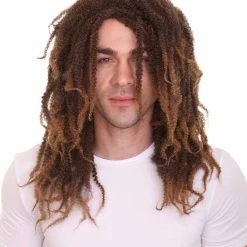 HPO Men's Rasta Mens Wig | Brown Cosplay Halloween Wig | Premium Breathable Capless Cap