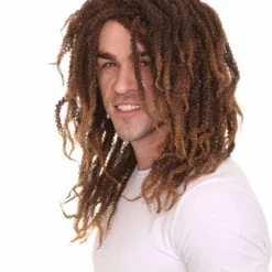 HPO Men's Rasta Mens Wig | Brown Cosplay Halloween Wig | Premium Breathable Capless Cap