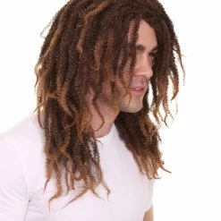 HPO Men's Rasta Mens Wig | Brown Cosplay Halloween Wig | Premium Breathable Capless Cap