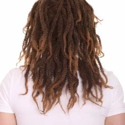 HPO Men's Rasta Mens Wig | Brown Cosplay Halloween Wig | Premium Breathable Capless Cap
