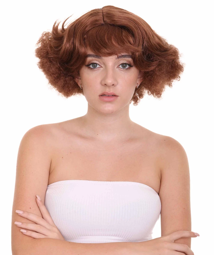 HPO Women's 1920's Hollywood Starlet Womens Wig | Brown Vintage Wig | Premium Breathable Capless Cap