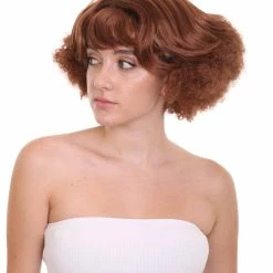 HPO Women's 1920's Hollywood Starlet Womens Wig | Brown Vintage Wig | Premium Breathable Capless Cap
