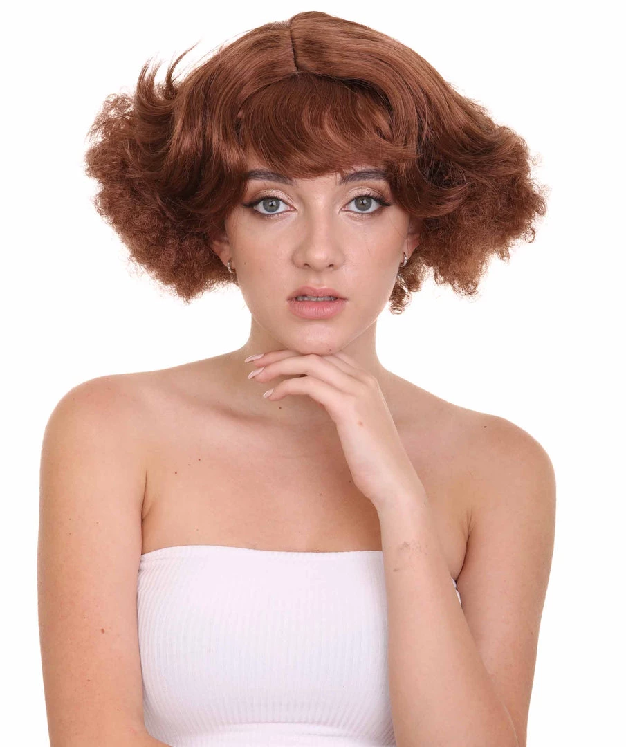 HPO Women's 1920's Hollywood Starlet Womens Wig | Brown Vintage Wig | Premium Breathable Capless Cap