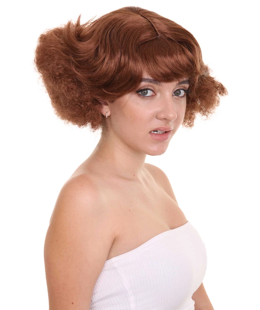 HPO Women's 1920's Hollywood Starlet Womens Wig | Brown Vintage Wig | Premium Breathable Capless Cap
