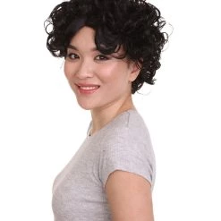 HPO Sexy Womens Wig | Black Curly Wig | Premium Breathable Capless Cap Men's
