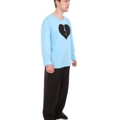 HPO Adult Men's My Heart Is Broken Long Sleeve Costumes | Lt. Blue Halloween Costume