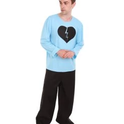 HPO Adult Men's My Heart Is Broken Long Sleeve Costumes | Lt. Blue Halloween Costume
