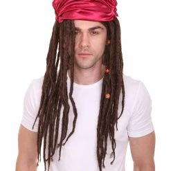 HPO Men's Buccaneer Braided Mens Wig | Cosplay Halloween Wig | Premium Breathable Capless Cap