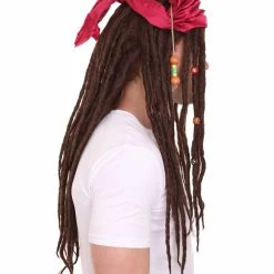 HPO Men's Buccaneer Braided Mens Wig | Cosplay Halloween Wig | Premium Breathable Capless Cap